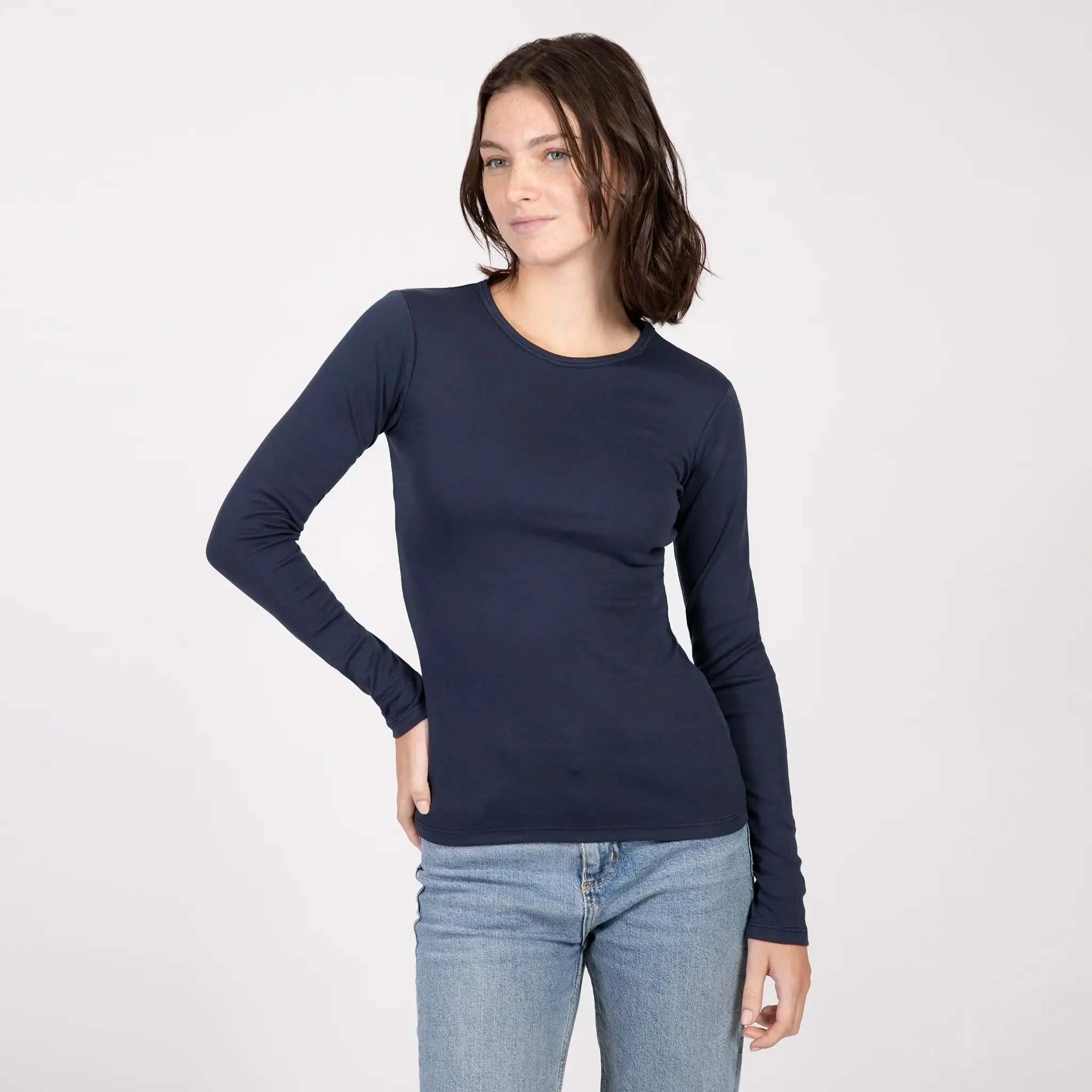 6 Pack - Women's Organic Pima Cotton Long Sleeve Shirts