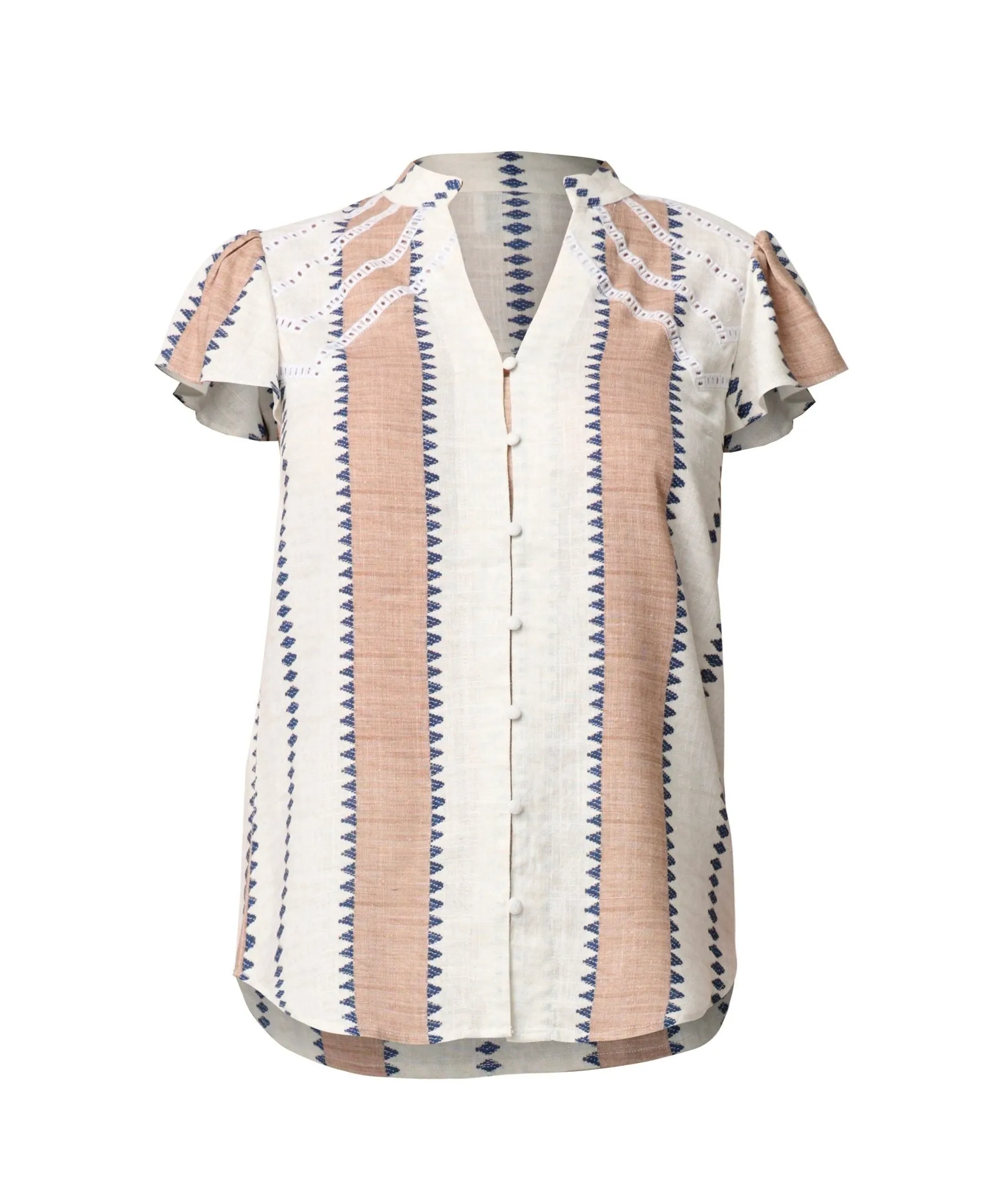 Amoya Stripe Linen Viscose Top