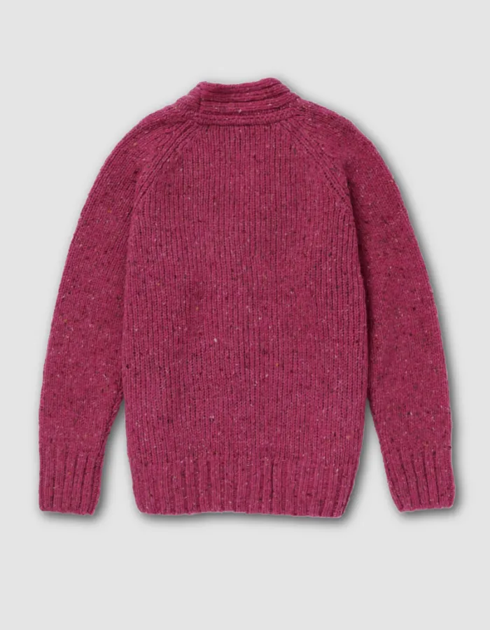 Aran Mills Donegal Cardigan with Side Pockets in Pink