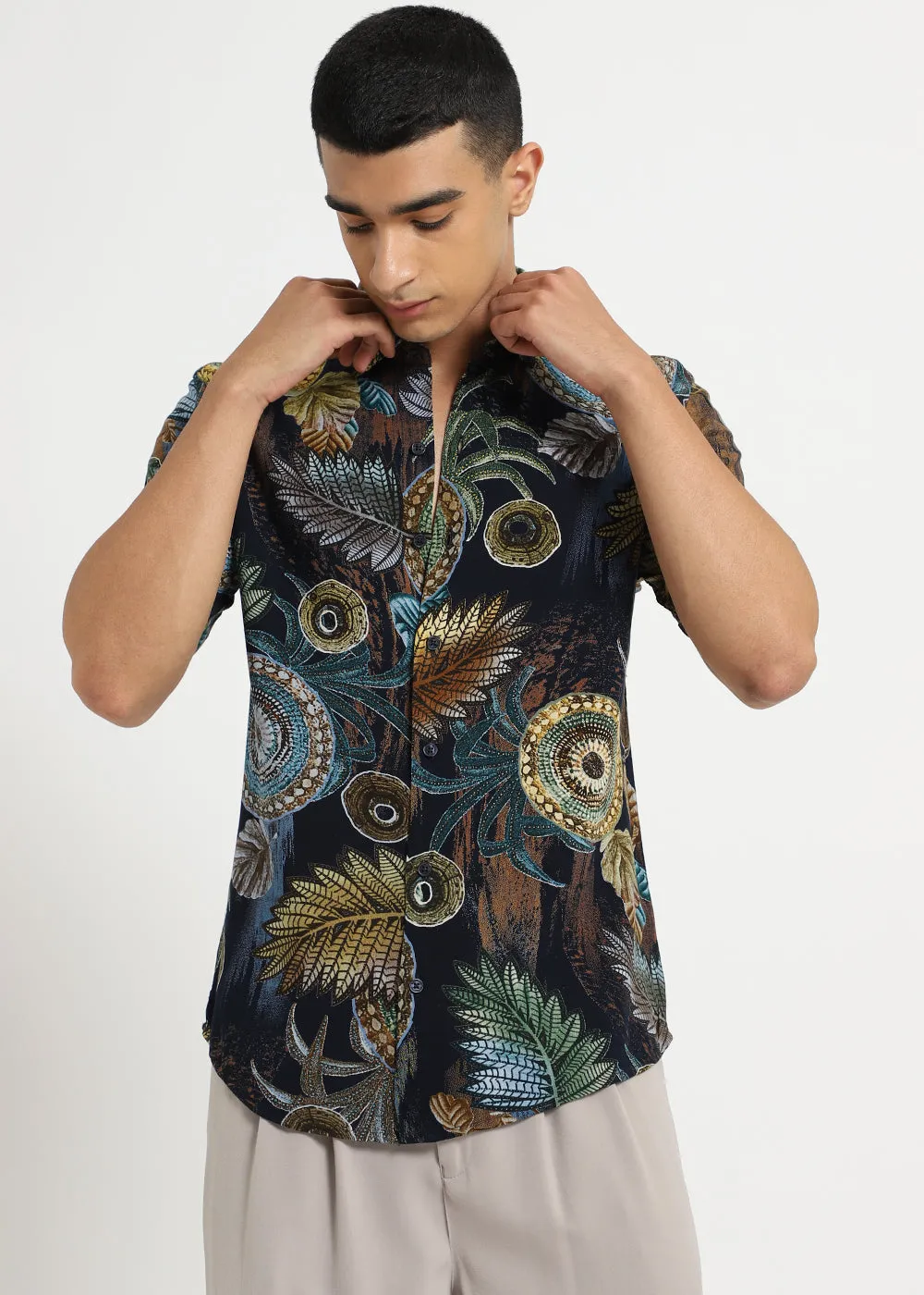 Areca Teal Feather shirt