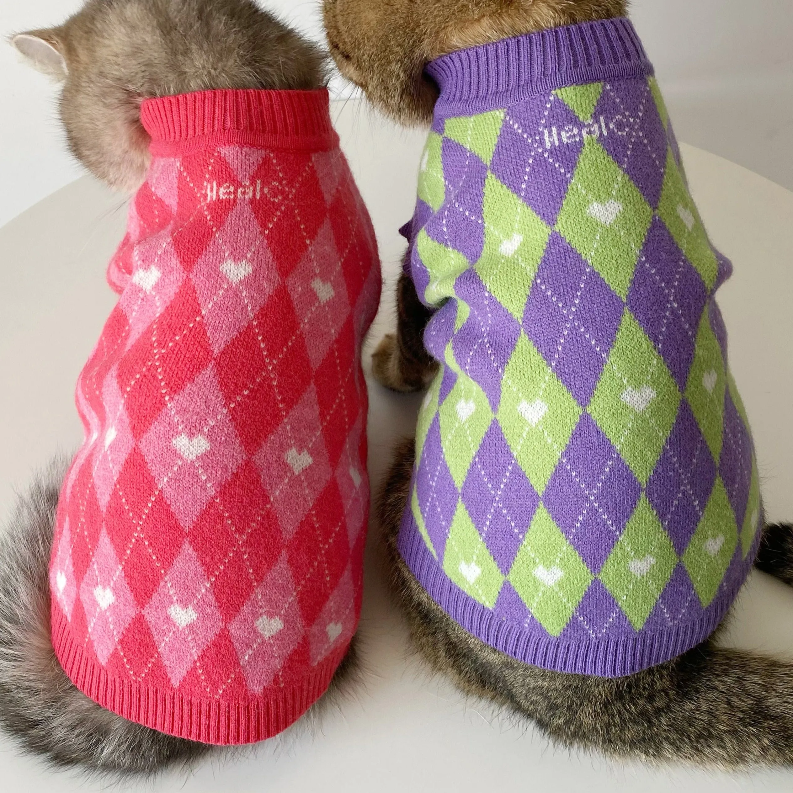 Argyle Plaid Pet Human Matching Cardigan