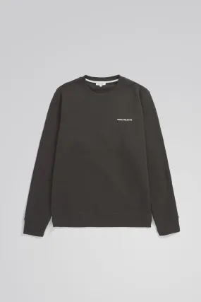 Arne Relaxed Organic Logo Sweatshirt - Espresso