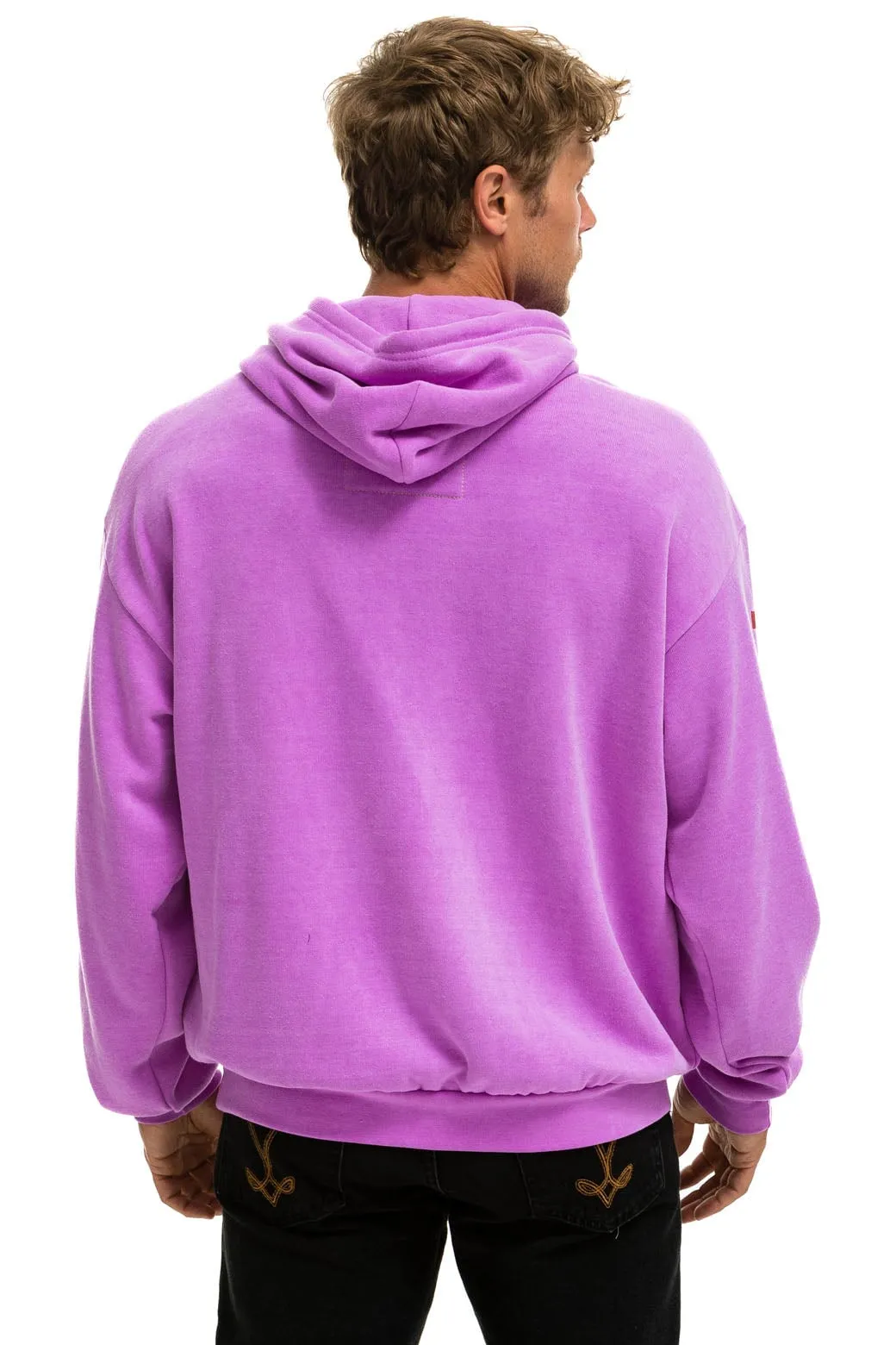 AVIATOR NATION  RELAXED PULLOVER HOODIE - NEON PURPLE