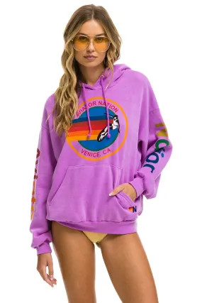 AVIATOR NATION  RELAXED PULLOVER HOODIE - NEON PURPLE