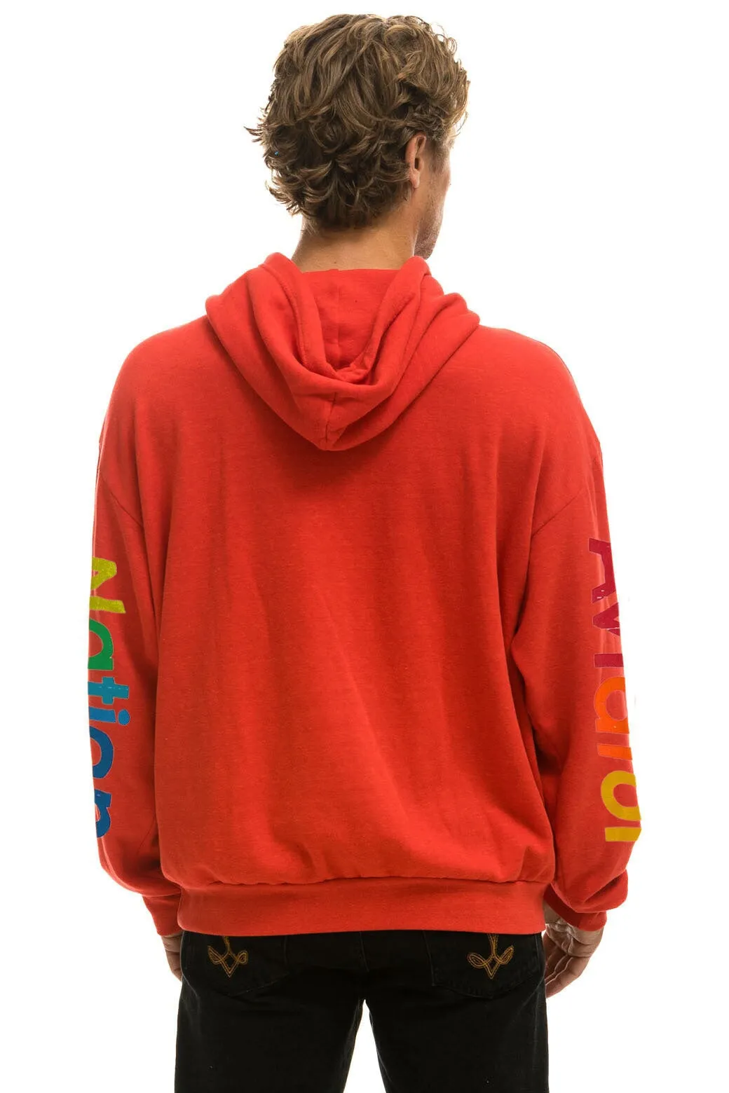 AVIATOR NATION VAIL RELAXED PULLOVER HOODIE - RED