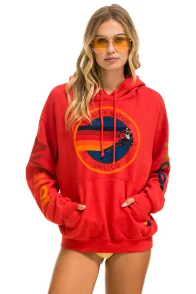 AVIATOR NATION VAIL RELAXED PULLOVER HOODIE - RED