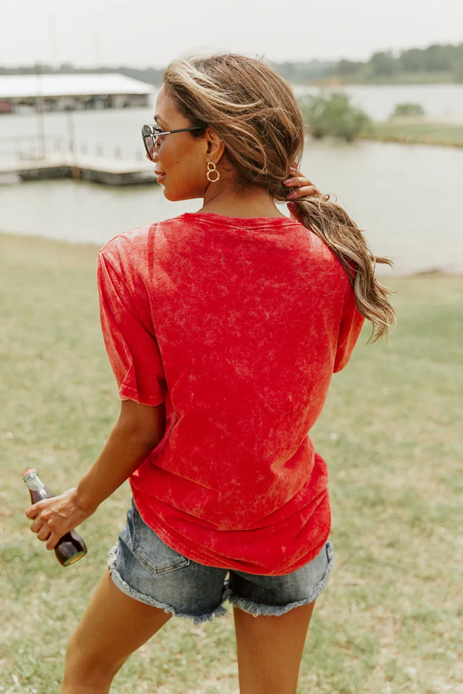 BALLPARK MAMA ACID WASH TEE