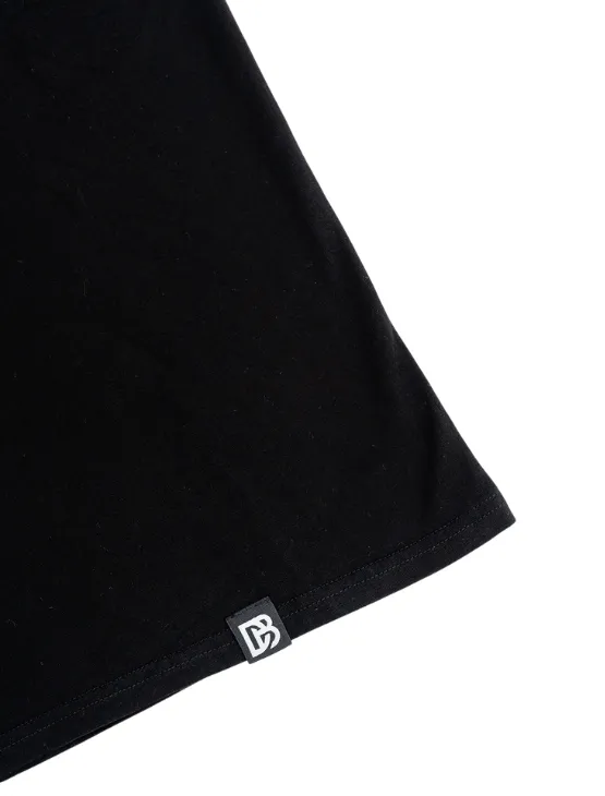 Black Essential Drop Shoulder Tee