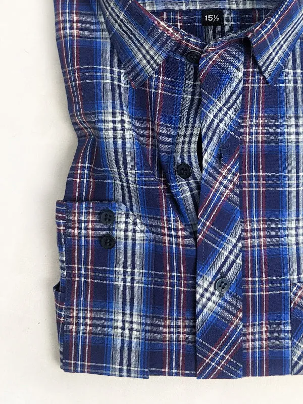 Blue Checks Formal Dress Shirt For Men AN MFS93