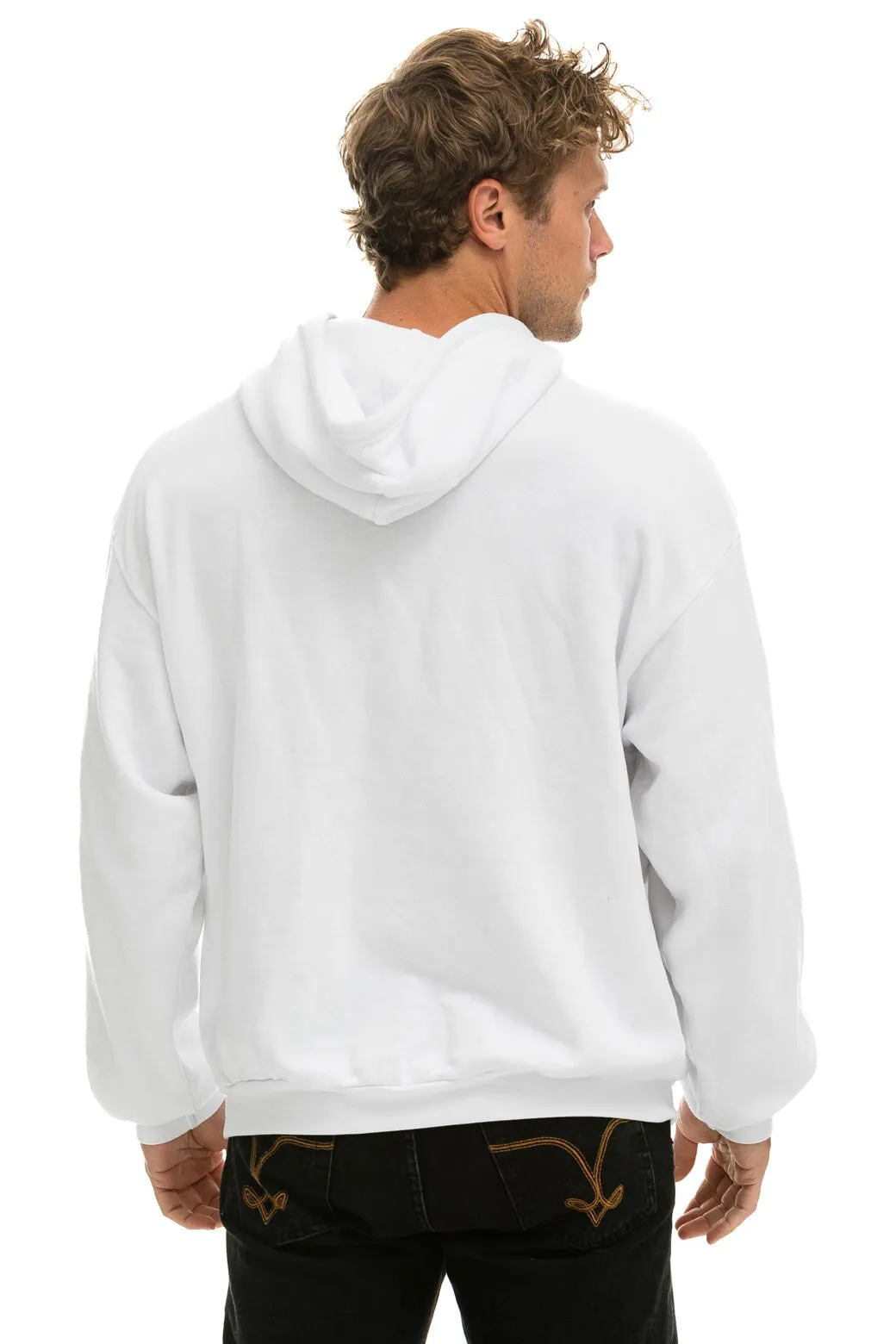 BOLT GRADIENT RELAXED PULLOVER HOODIE - WHITE // GREY