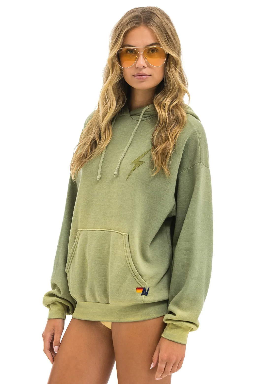 BOLT STITCH 2  RELAXED PULLOVER HOODIE - FADED ARMY