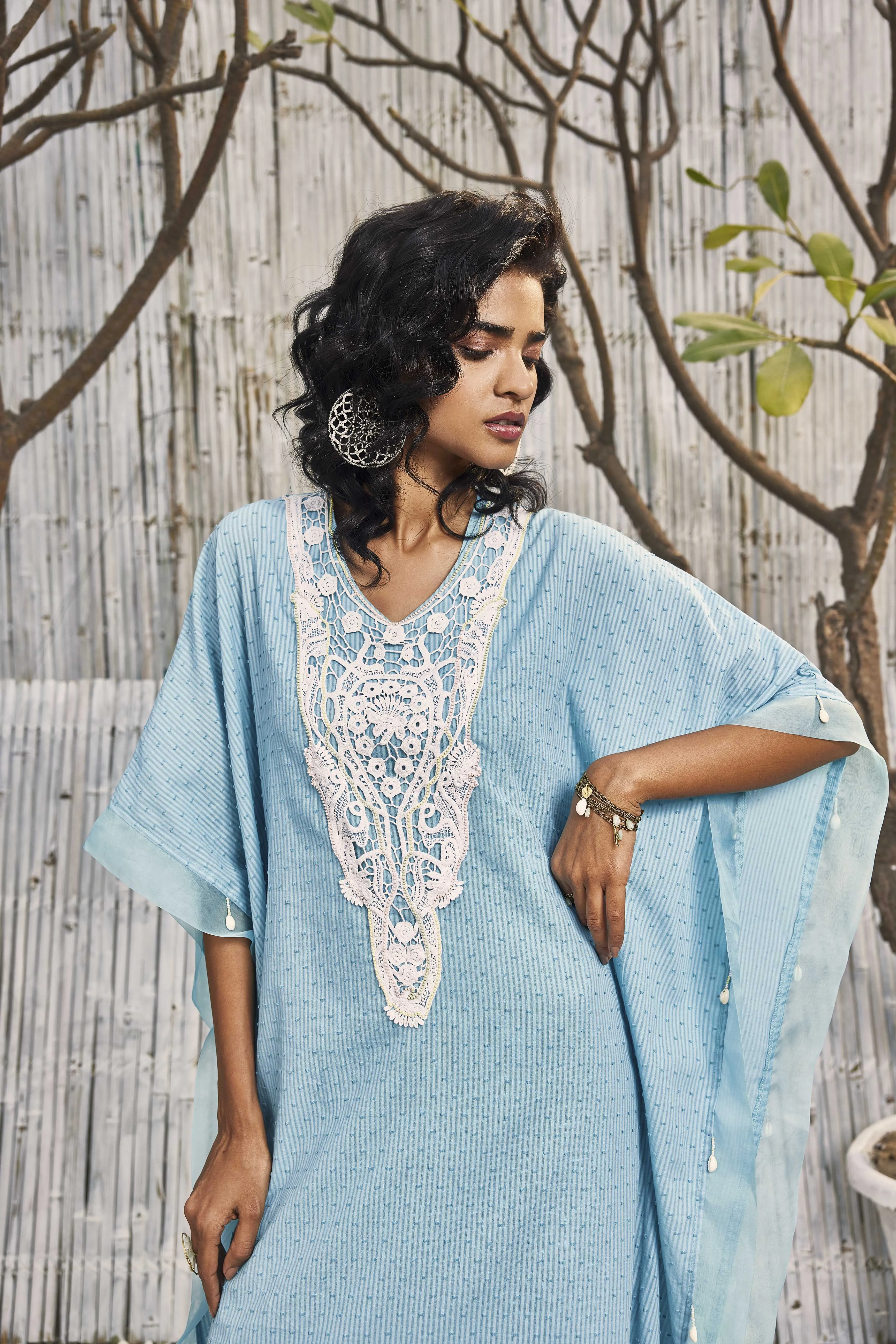 Breezy Cotton Kaftan - Blue