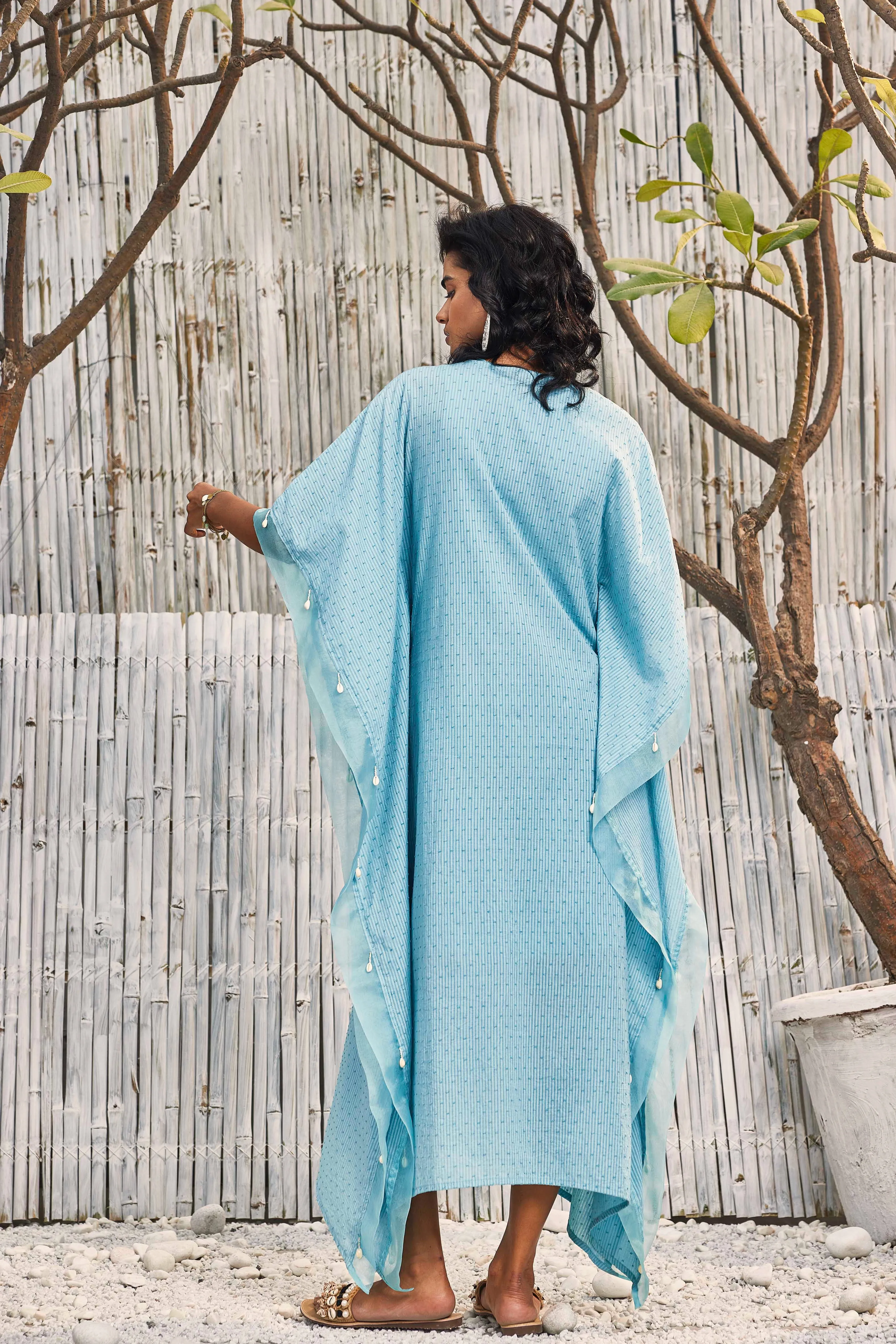 Breezy Cotton Kaftan - Blue