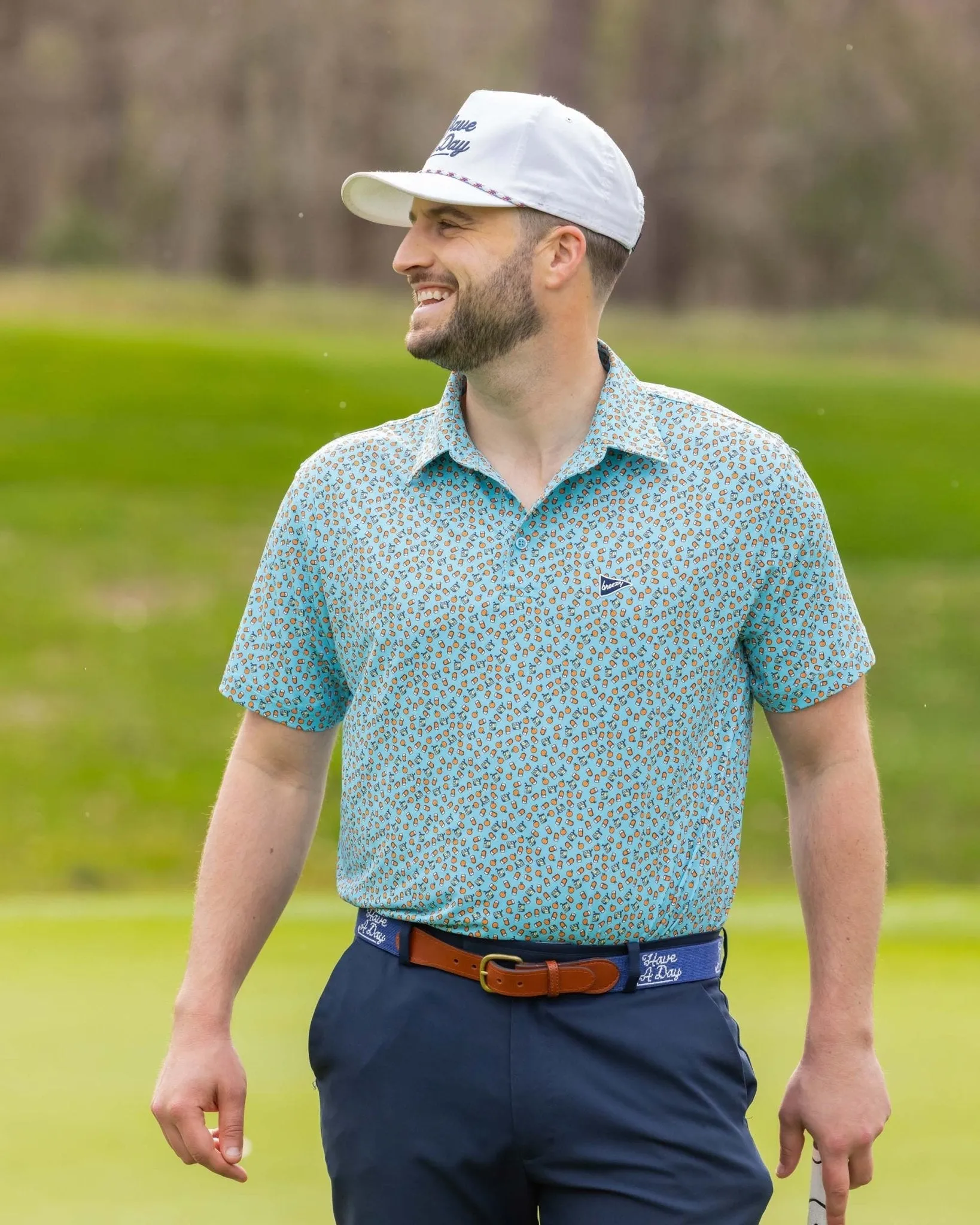 Breezy Golf The Joey Juice Polo Shirt in Blue