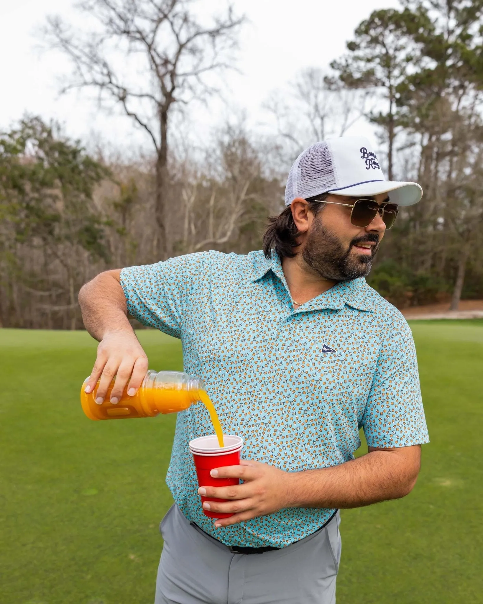 Breezy Golf The Joey Juice Polo Shirt in Blue