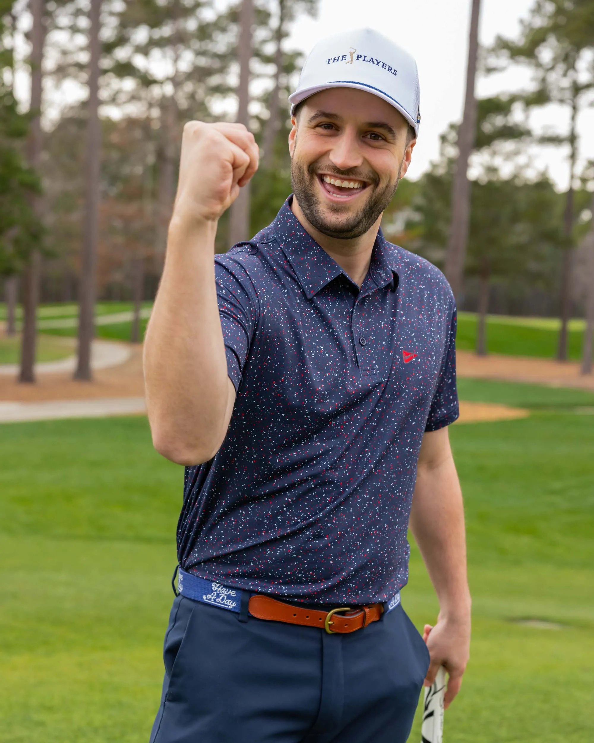 Breezy Golf The USA Splatter Navy Polo Shirt