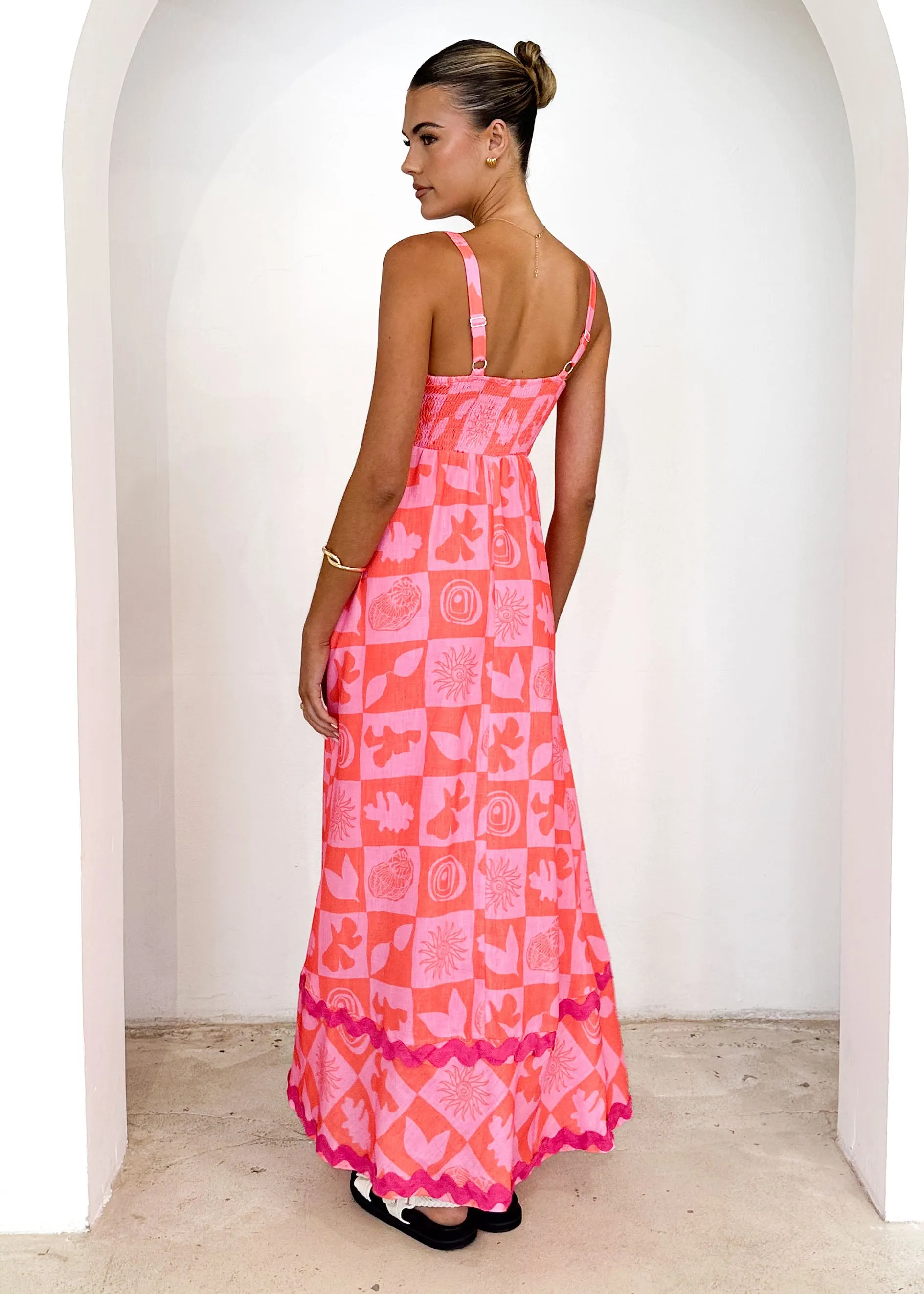 Breezy Maxi Dress - Pink Abstract