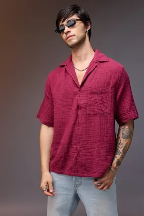 Breezy Men's Relaxed Maroon Shirt