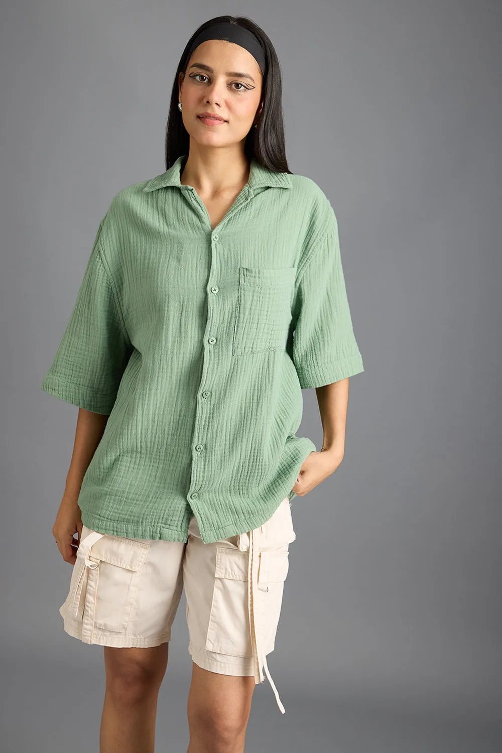 Breezy Relaxed Green Shirt