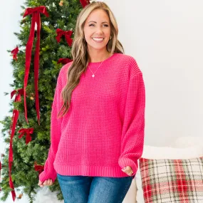 Breezy Weather Sweater, Fuchsia