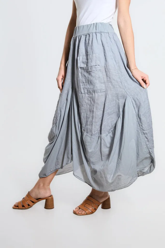 Brenna Cotton/Linen Bunched Pocket Skirt (SL102W)