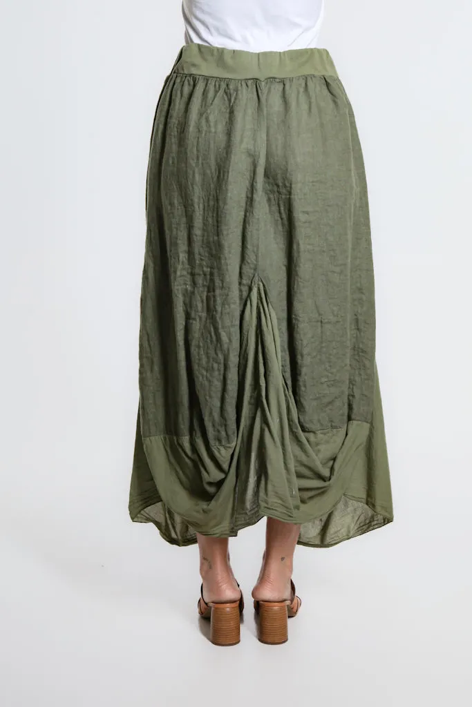 Brenna Cotton/Linen Bunched Pocket Skirt (SL102W)