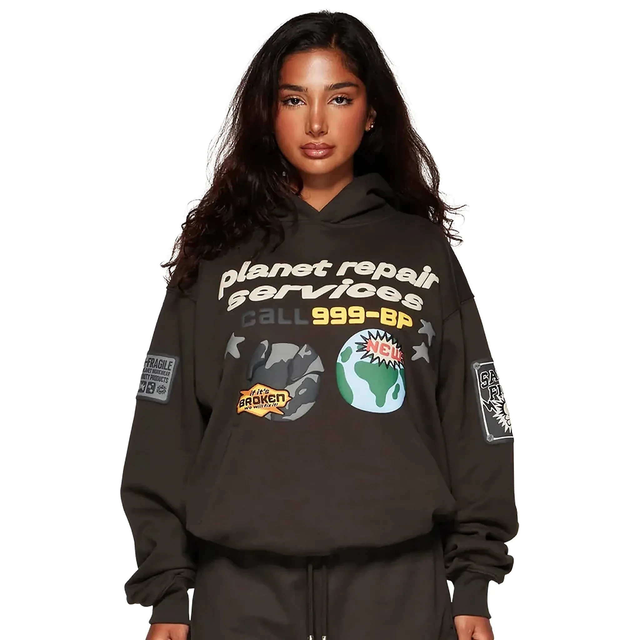 Broken Planet Repair Services Soot Black Hoodie