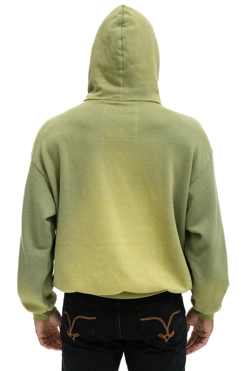 CALIFORNIA PALM PATCH PULLOVER RELAXED HOODIE - FADED ARMY