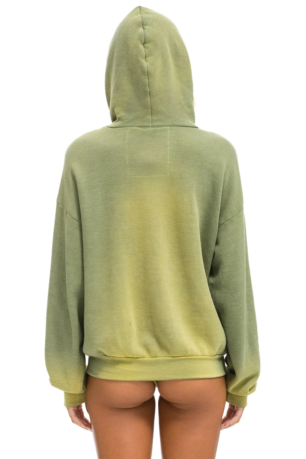 CALIFORNIA PALM PATCH PULLOVER RELAXED HOODIE - FADED ARMY