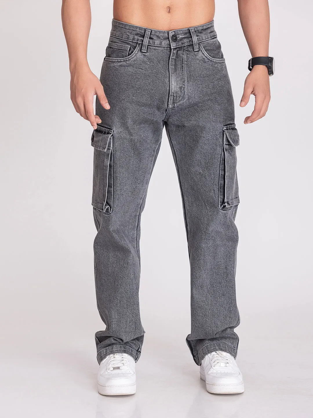 CARGO DENIMS-CHARCOAL GREY