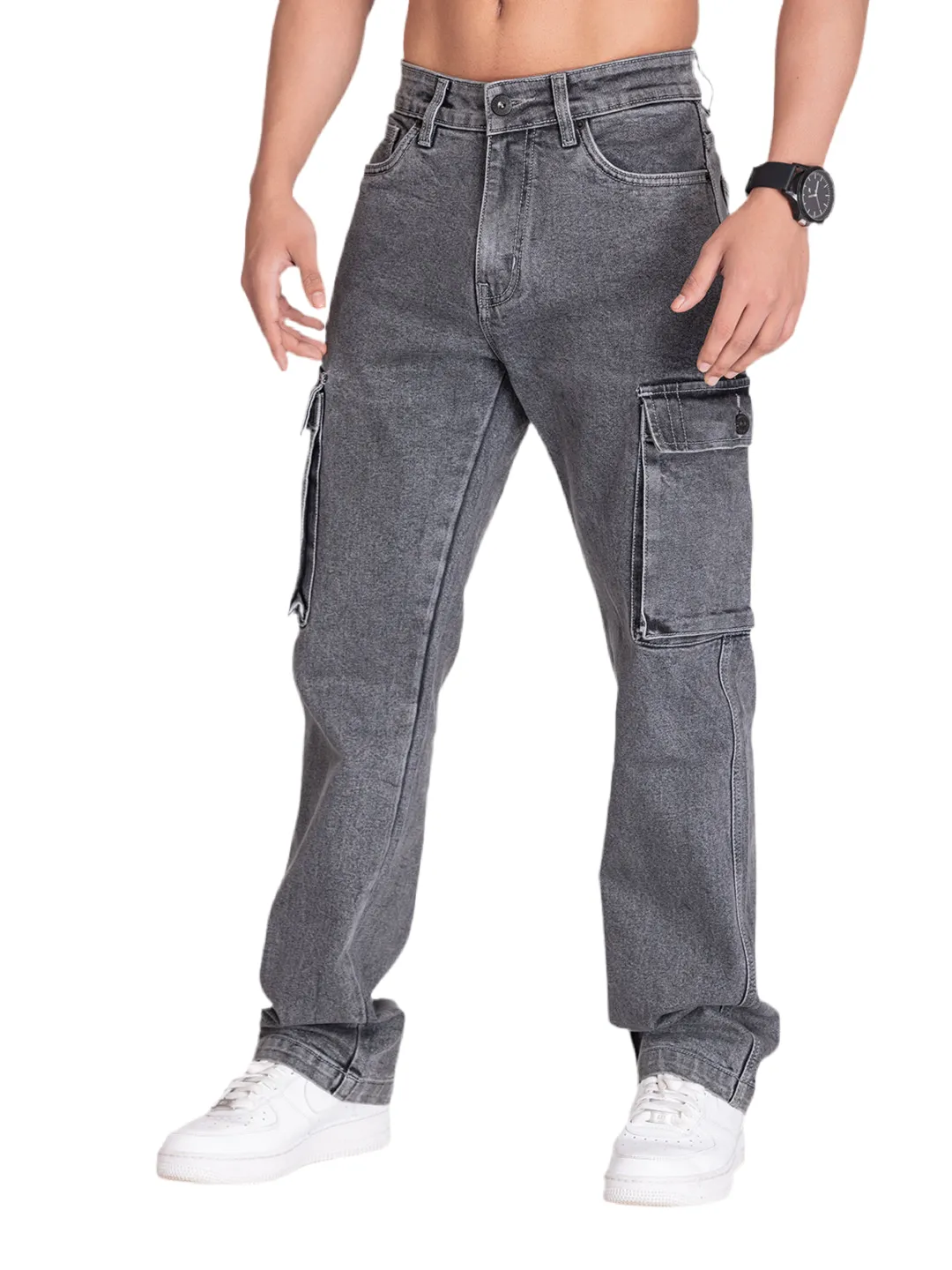 CARGO DENIMS-CHARCOAL GREY