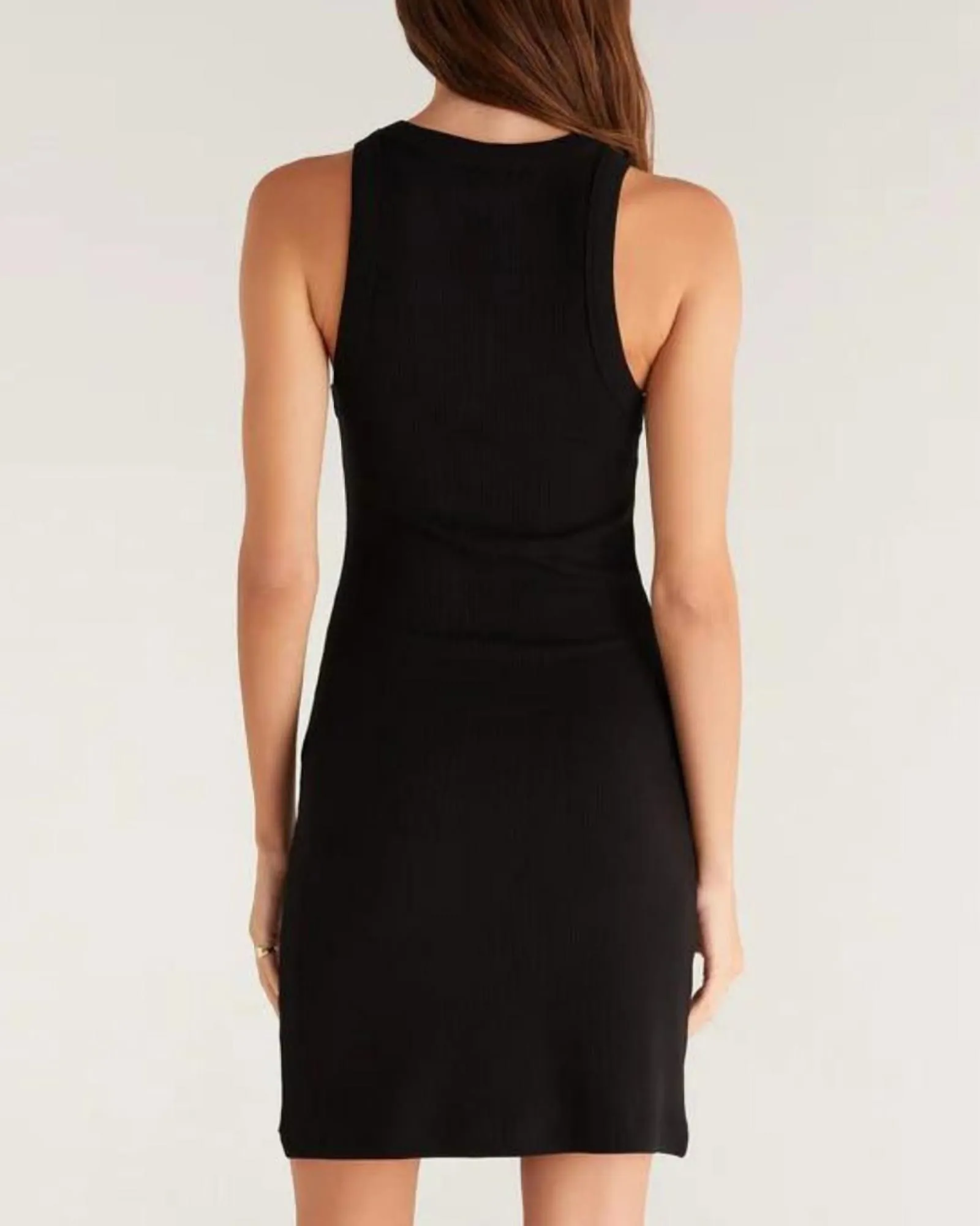 Carolina Rib Mini Dress in Black | Black