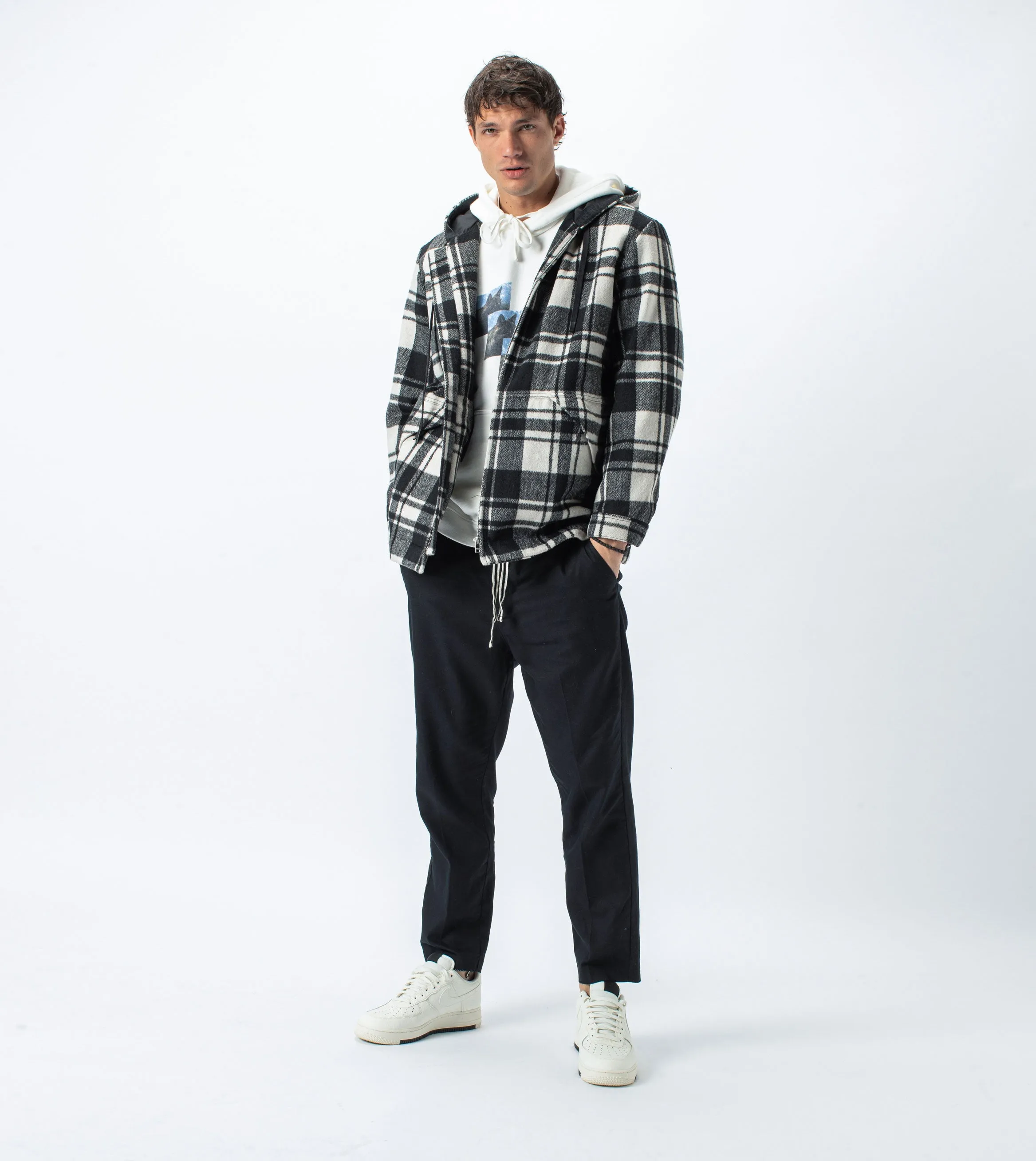 Case Plaid Anorak Black/White