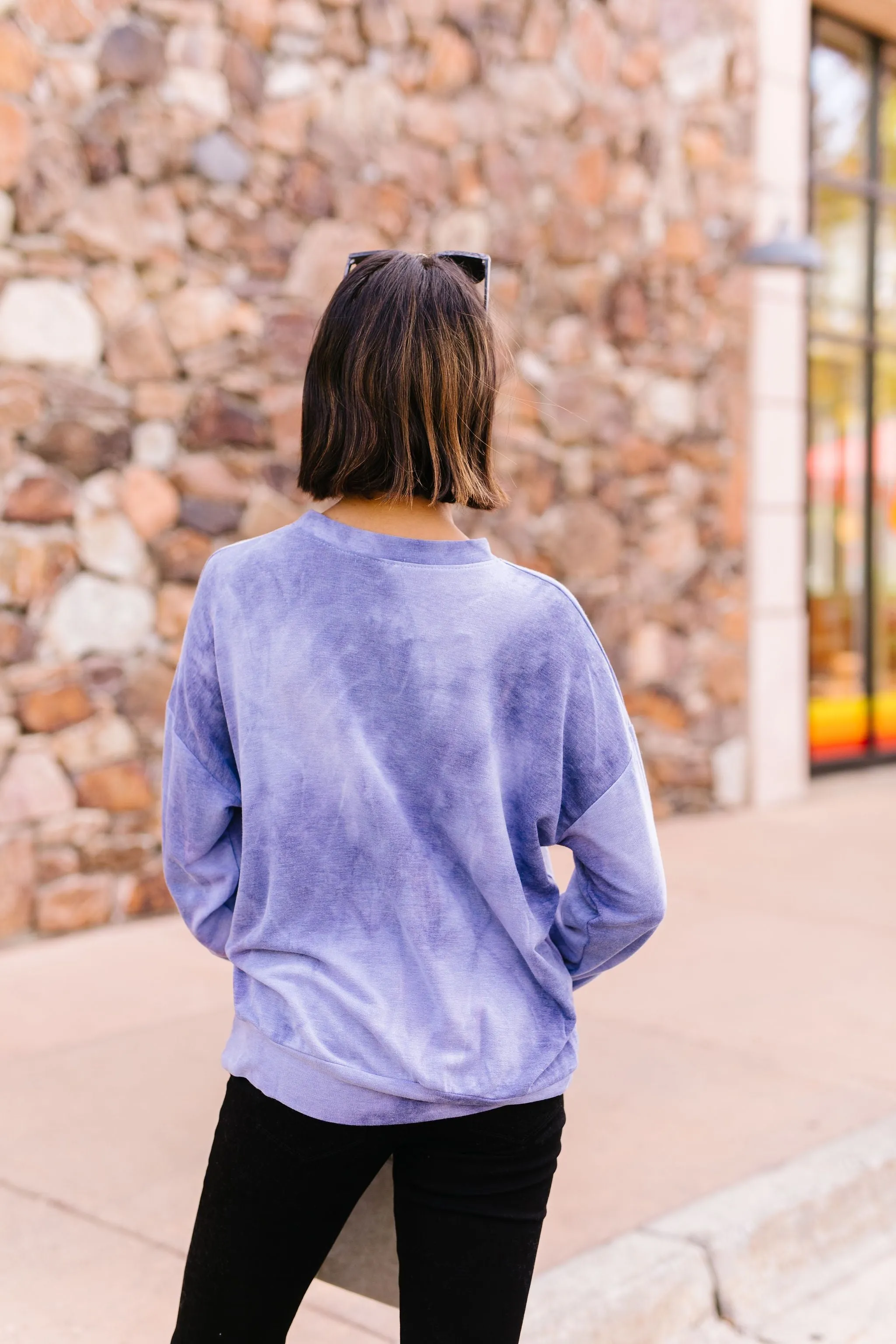 Clear Waters Tie Dye Sweatshirt In Faded Indigo