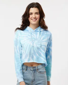 Colortone Women's Tie-Dyed Crop Hooded Sweatshirt