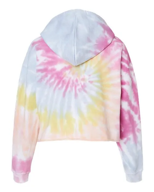 Colortone Women's Tie-Dyed Crop Hooded Sweatshirt