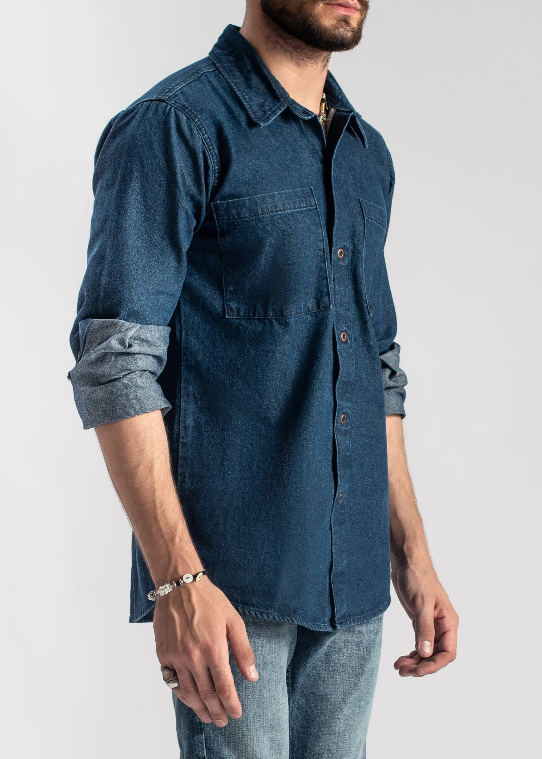 Dark Blue 2 pocket Denim Shirt