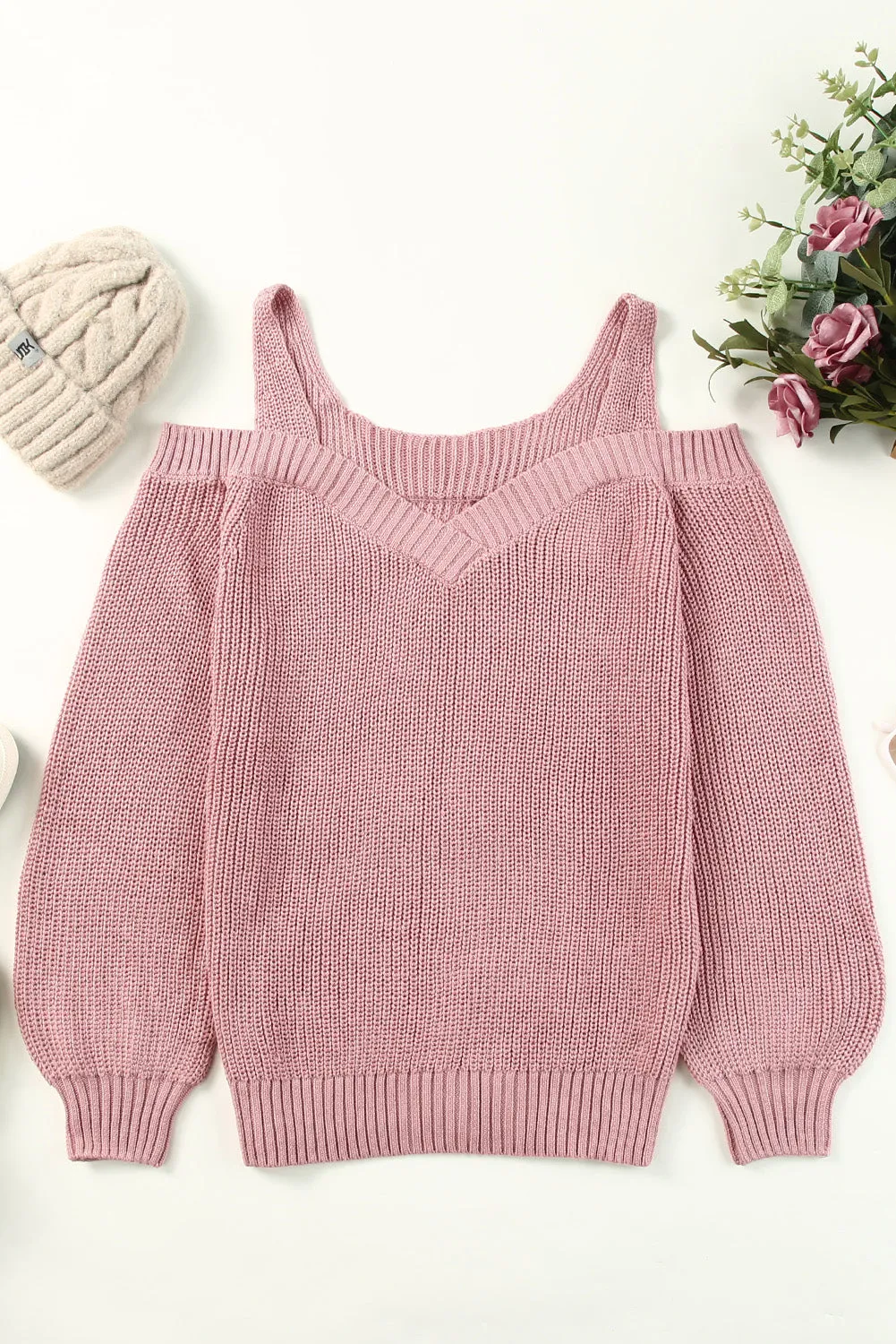 Dew Shoulder Knitted Sweater