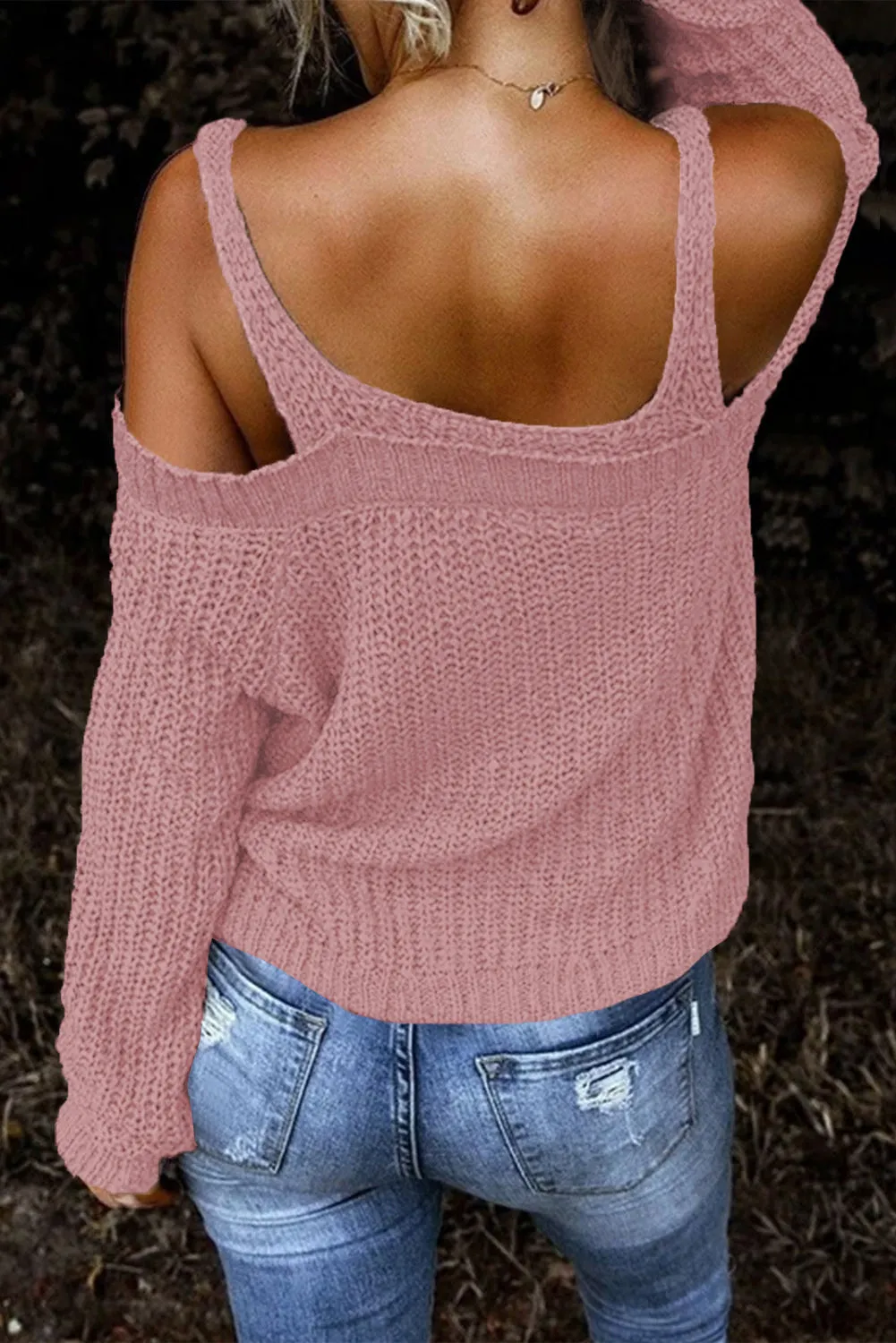 Dew Shoulder Knitted Sweater