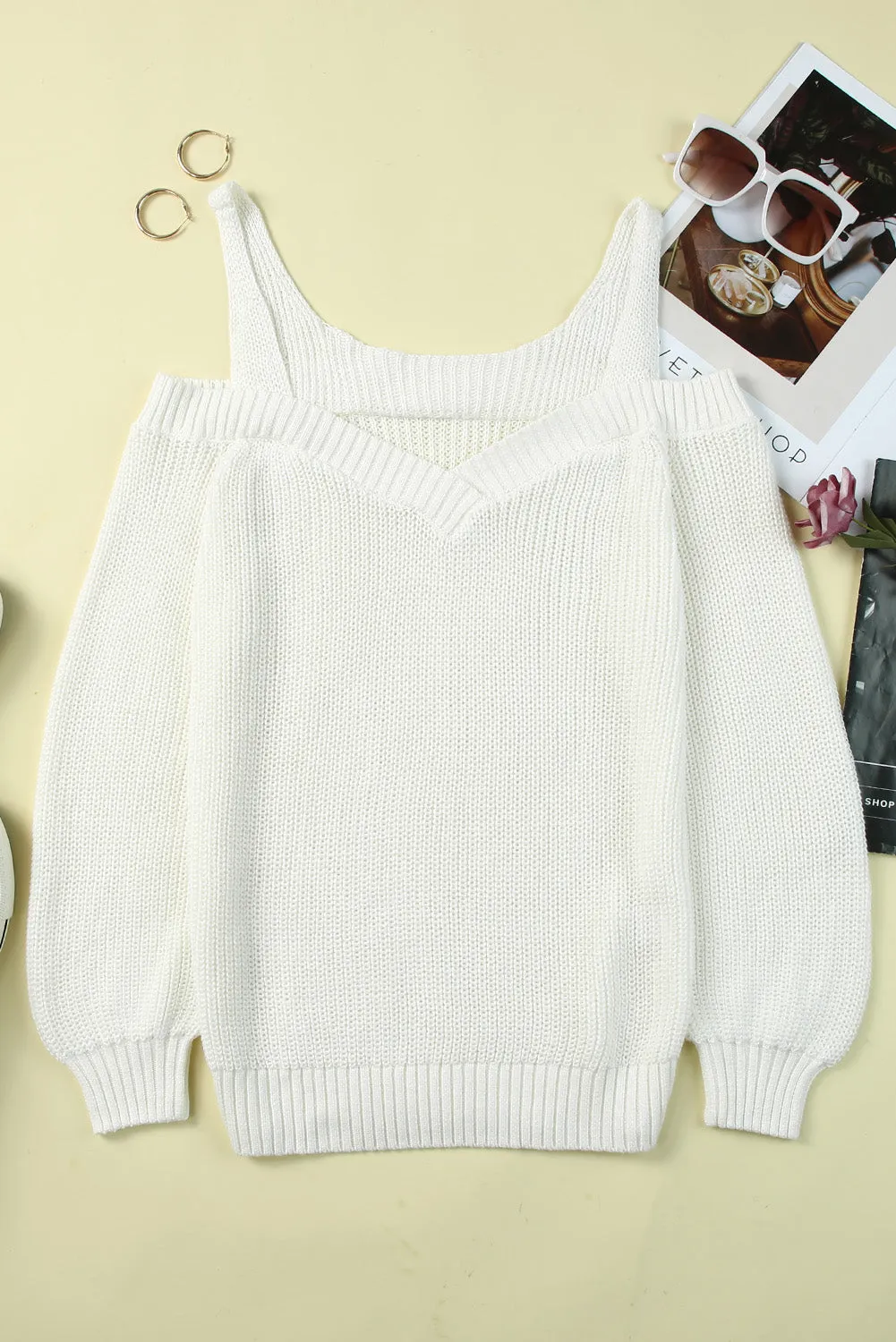 Dew Shoulder Knitted Sweater