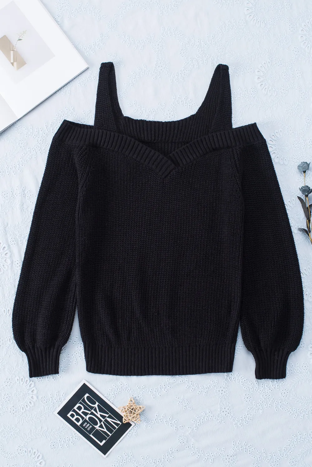 Dew Shoulder Knitted Sweater