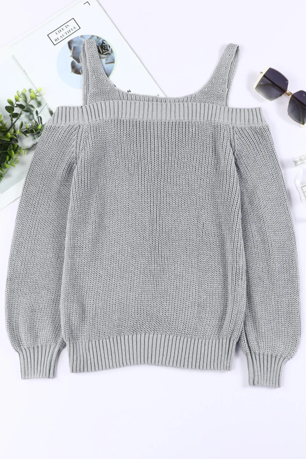 Dew Shoulder Knitted Sweater