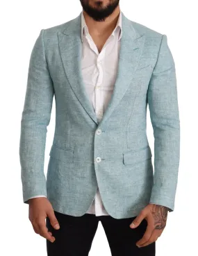 Dolce & Gabbana Elegant Light Blue Linen Blazer