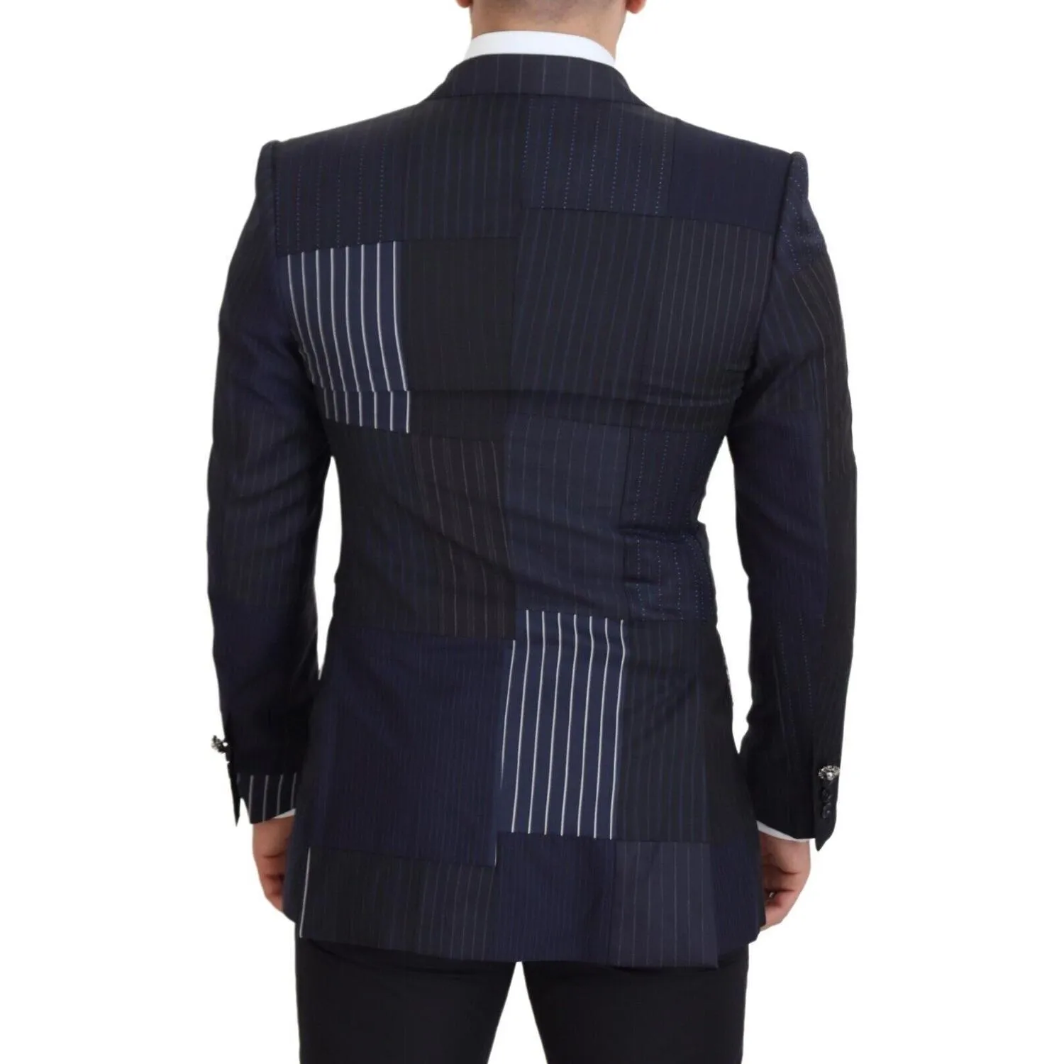 Dolce & Gabbana Elegant Navy Double Breasted Wool Blazer