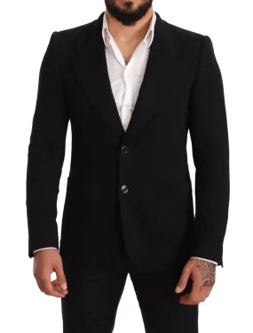 Dolce & Gabbana Elegant Slim Fit Black Cotton Blazer