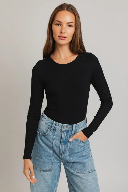 Essential Embrace Long Sleeve Ribbed Bodysuit