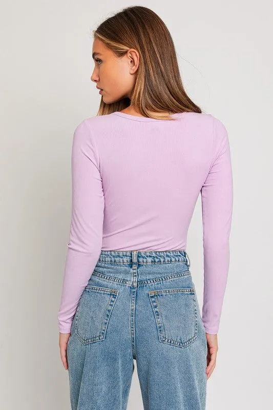 Essential Embrace Long Sleeve Ribbed Bodysuit