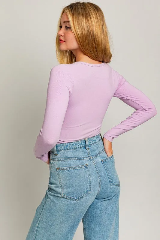 Essential Embrace Long Sleeve Ribbed Bodysuit