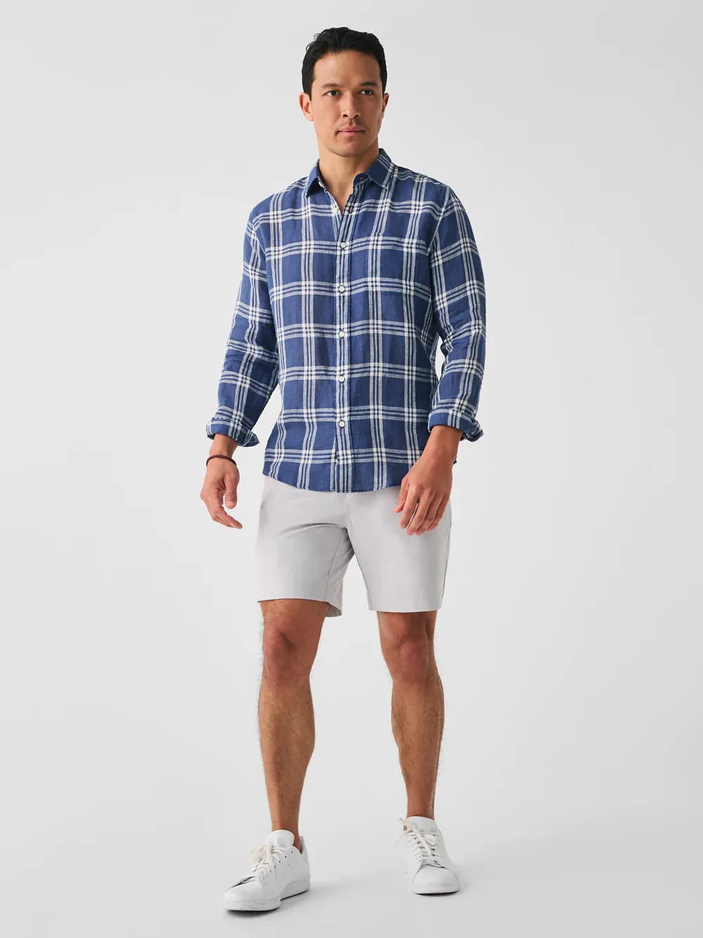 Faherty Linen Laguna Shirt in Jetty Plaid