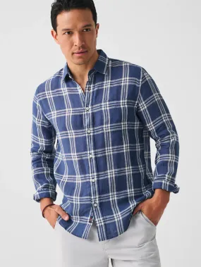 Faherty Linen Laguna Shirt in Jetty Plaid